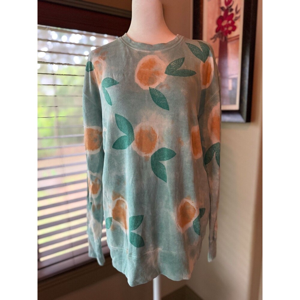 Jungmaven Small Tahoe Crewneck Sweatshirt Peaches Hemp Cotton Fruit On Trend